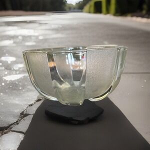 Vintage REIMS France Heavy Cut Glass Crystal Bowl